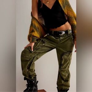 Free People Army Green Utility Joggers